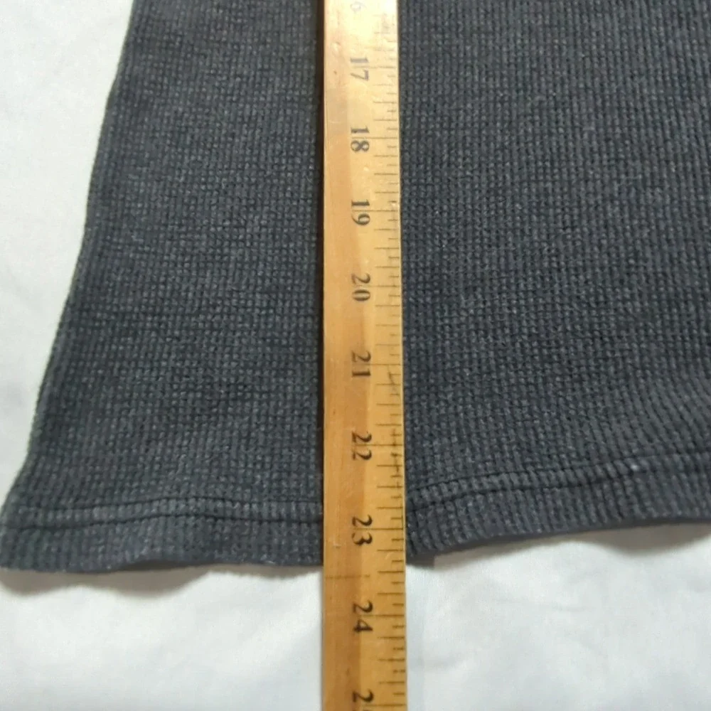 Bar J Wranglers Jackson Hole Wyoming‎ Thermal Hoodie Gray Waffle Knit Large USA